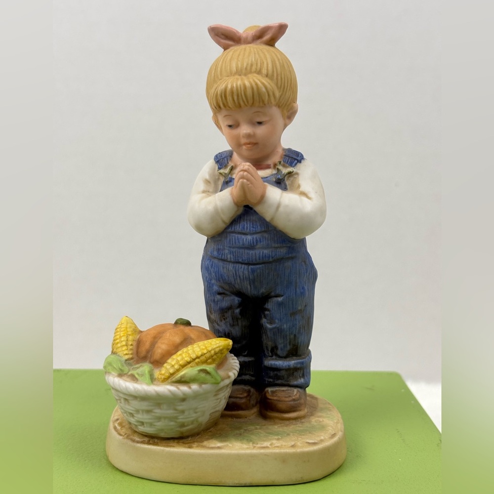 HOMCO Denim Days Figurine Titled “Time for Thanks”